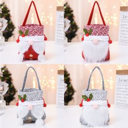 Cute Faceless Old Man Christmas Decorations Children Candy Biscuits Apple Gifts Bags Kids Eve Christmas Gift Packaging Drawstring Bag XD29956