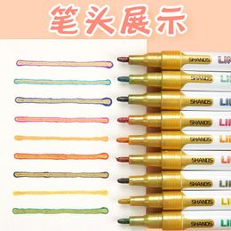 Highlighters Line Outline Colour Marking Students Use Multi-color Fluorescent Double Edge Take Notes Special Silver Children's Hand Study