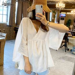 Korean Chic Summer Design Sense Niche French Retro Women Short Sleeve Holiday Shirt Women's Casual Style Loose Tops Blusas 14451 210521