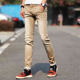 Men Stretchy Denim Skinny Green Jeans Spring Autumn Brand bLACK High Quality Fashion 210716