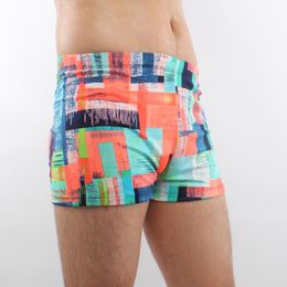 Excellent Quality Plus Size Men Swimwear Sexy Male Swimming Trunk Lycra Fabric Bathing Suits Young Print 2021 Mens Swimsuit Men's Shorts