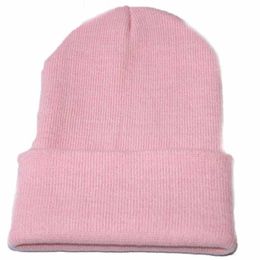 Ball Caps Unisex Hat Cotton Blends Solid Warm Soft HIP HOP Knitted Hats Men Winter Women's Skullies Beanies For Girl Wholesale