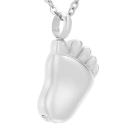 Stainless steel big foot cremation urn necklace can be wholesale pendant Keepsake son daughter