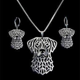 Earrings & Necklace Fashion Metal Chesapeake Bay Retriever Jewelry Set For Women Lovers Alloy Cutout Dog Shaped