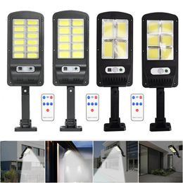 COB Solar Floodlights Lights Remote Control PIR Motion Sensor LED Solar street lamp outdoor Waterproof Spotlight Garden Wall light