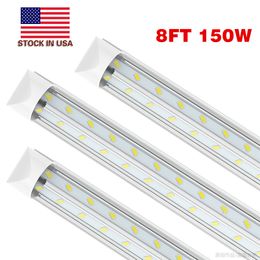 SMD5730 150W 8Ft Led Shop Lights ,8 feet Cooler Door Freezer Tube Lighting Fixture ,V Shape Fluorescent T8 Tubes Light Clear Cover