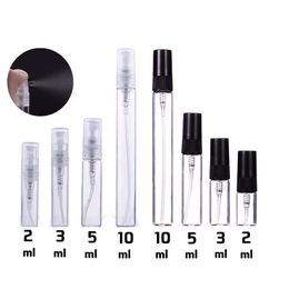 50pcs/lot 2ML 3ML 5ML 10ML Clear Perfume Atomizer Mini Sample Test Tube Bottle Thin Glass Vials Makeup Cosmetic Containers
