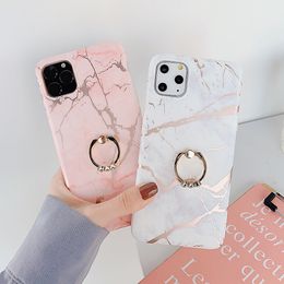 Electroplated Classic Marble Ring Holder Phone Cases For Huawei P40 P30 P20 Lite Pro Mate 20 30 Pro Lite Soft Back Cover