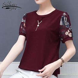 Fashion women blouse shirts print chiffon shirt loose ladies s Plus Size Female tops blusa 1131 40 210521