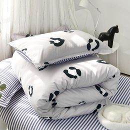 Bedding Sets 2021 Home Grey Heart Duvet Cover Set Super King Bedclothes Stripe Flat Sheet Adults Cotton Bed Linen