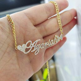 Butterfly Name Necklace With Full Stone CZ Personalised Jewellery Choker Pendant Women Brithday Gift Chains