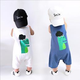 Summer Baby Clothes Dinosaur Boy Rompers Sleeveless Infant Girl Jumpsuits Leisure Newborn Playsuit Boutique Baby Clothing 0-3T DW5328