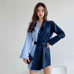 shirt Mini Dress korean ladies Summer sexy long Sleeve cabaret party office Dresses for women 210602