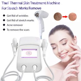 Portable Tixel Machine With 2 Handles Thermal Fractional RF Pigment Scars Removal Stretch Marks Remove Skin Rejuvenation Beauty Equipment