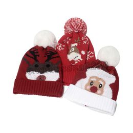 Christmas Hats Winter Thicken Knitted Beanie Hat for Women Men Pom Pom Ski Snow Cap New Year's Christmas Decor 2022