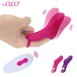 OLO 9 Frequency Wireless Remote Control Clitoris Stimulator Finger Vibrator G Spot Vaginal Massage Female Masturbation X0320