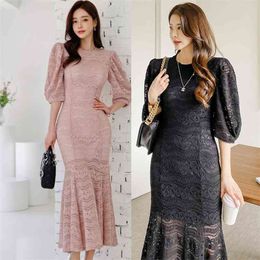 Pink Sexy Party Maxi dress korean ladies Summer Short SLeeve crew neck Office nightclub tight Dress for women clothing 210602