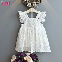 LZH 2021 Summer Chiffon Baby Girls Dress Dots Children's Princess Dress Fashion Suspender Skirt For Girls New Cotton Kid Clothes Q0716