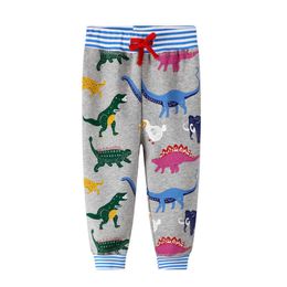 Jumping Metres Sweatpants with Animals Print Harm Dinosaurs Drawstring Baby Long Trousers Pants for Winter Autumn Boys Girl 210529