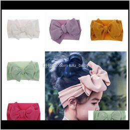 10Colors Fashion Baby Girls Big Bow Headbands Elastic Bowknot Hairbands Headwear Kids Headdress Head Bands Born Turban Head 2Qp3H Gzdvp