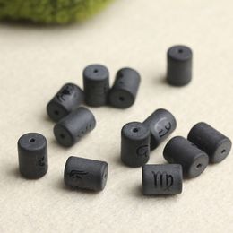 Glass Constellation Glass Cylinder Beads Loose Spacer The Zodiac Charm Bead for Jewellery Making Handmade Diy Accessories Supply