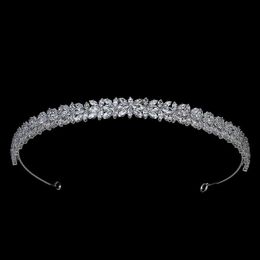 Crown HADIYANA Classical Simple Tiara Elegant Women Wedding Hair Accessories Zirconia Luxury Jewelry BC5633 Couronne De Mariage X0625