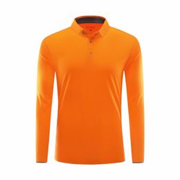 orange Long Sleeve Running Jerseys Sport Polo Fitness T shirt Gym Sportswear Fit Quick dry tennis golf Workout Top