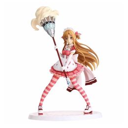 Anime Sword Art Online Maid Version Yuuki Asuna 1/8 Scale PVC Action Figure Collection Model Toys Doll Gift Q0722