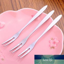 Forks Tableware Fruit Fork Cafeteria Home Flatware Kitchen Accessory Stainless Steel Two-tine Snack Cake Dessert W1 Factory price expert design Quality Latest