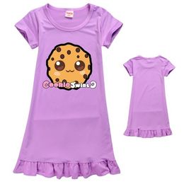 Cookie Swirl Thin Polyester Dresses Baby Clothing Toddler Girls Clothes Baby Night Dress Girls Pyjamas Girls Nightgown For kids Q0716