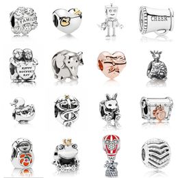 NEW 2021 100% 925 Sterling Silver Robot Frog charm Fit DIY Original Bracelet Fshion Jewelry Gift