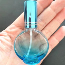 Wholesale15ML Glass Perfume Bottle Fine Mist Spray Portable Press Small Round Coloured