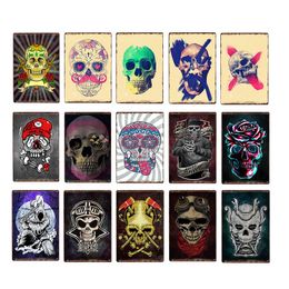 Metal Sign Retro New Skull Parlours Shop Dector Tin Signs Plate Top Music Classic Film Posters Art Cafe Bar Vintage Metal Painting Wall Metal painting Size 30X20cm