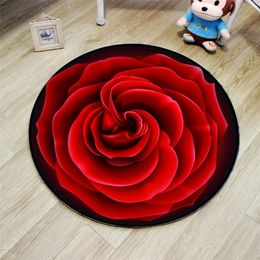 Wear-proof Anti-slip Round Carpet for Living Room Bedroom 3D Printed Computer Chair Area Rug Tea Table Mat Kids Bedroom Carpet 210317