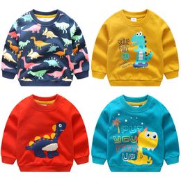 Autumn Winter Warm 2-10 Years Old Children Long Sleeve Cartoon Animal Print School Baby Fleece Handsome Kids Boy Sweatshirt 210529