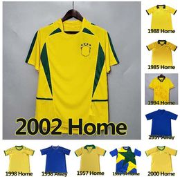 Vintage Clássico 1998 Brasil Soccer Jerseys 2002 Retro Camisas Carlos Romario Ronaldo Ronaldinho 2004 Camisa de Futebol 1994 Brasil 2006 1982 Rivaldo Adriano