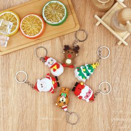 New Christmas PVC doll keychain Santa Claus cartoon pendant wholesale