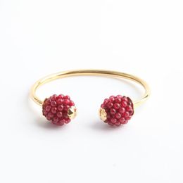 Earrings & Necklace European And American Daily Accessories K Series Lovely Fun Red Millet Beads Raspberry Bracelet Set