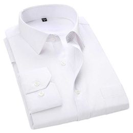 4XL 5XL 6XL 7XL 8XL Large Size Men's Business Casual Long Sleeved Shirt White Blue Black Smart Male Social Dress Shirts For Plus 210628