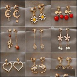 Charm Earrings Jewelry Fashion Creative Pearl Clip On Cute Handmade Womens Ear Clips Drop Delivery 2021 Cwkbh