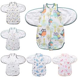 borns Swaddle Sleepsack Soft Breathable Cotton Infants Sleeping Bag Adjustable Toddlers Wrap Cloth Blanket 211025