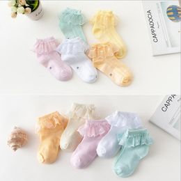 Toddler Lace Princess Sock Ruffle Girl Dance Socks Frilly Breathable Girls Stocking Children Footsock Boutique Kids Footwear 8 Styles BT5662