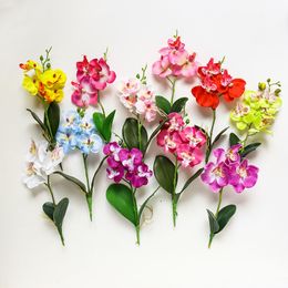 Home Garden Decorative Butterfly Orchid Flowers Mini Artificial Simulation Phalaenopsis DIY Wedding Table Display Fake Flowers