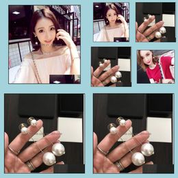 Stud Earrings Jewelry Fashion White Hoop Pearl Aretes For Lady Women Party Wedding With Bride Lovers Gift Drop Delivery 2021 Qltnf