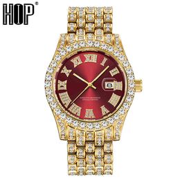 Hip Hop Bling Iced Out Mens Luxury Date Quartz Wrist Watches With Micropaved Cubic Zircon Watch For Women Men Fashion Jewellery
