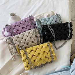 Designer- Women's Shoulder Bag Woven Chain Crossbody Bag PU Leather Cell Phone Storage Bags 2021