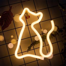 USB Batteriebetriebene kreative LED Neon Licht Zeichen LIEBE Katze Regenbogen Lip Neons Lampe für Party Hochzeit Schlafzimmer Home Decor Nacht Lampen