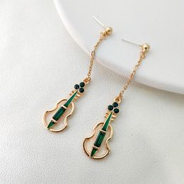Stud Source Factory Green Violin Tassel Earrings Halloween Korean Wholesale For Women Cute