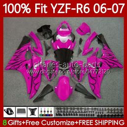 OEM Motorycycle Body For YAMAHA YZF R 6 600 CC YZF600 YZF-R6 06-07 Bodywork 98No.141 YZF R6 2006 2007 Light Pink YZF-600 600CC YZFR6 06 07 Injection Mould Fairing 100% Fit