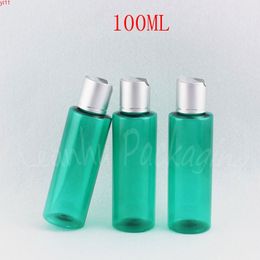 100ML Green Flat Shoulder Plastic Bottle , 100CC Empty Cosmetic Container Shampoo / Lotion Travel Packaging Bottlehigh qty